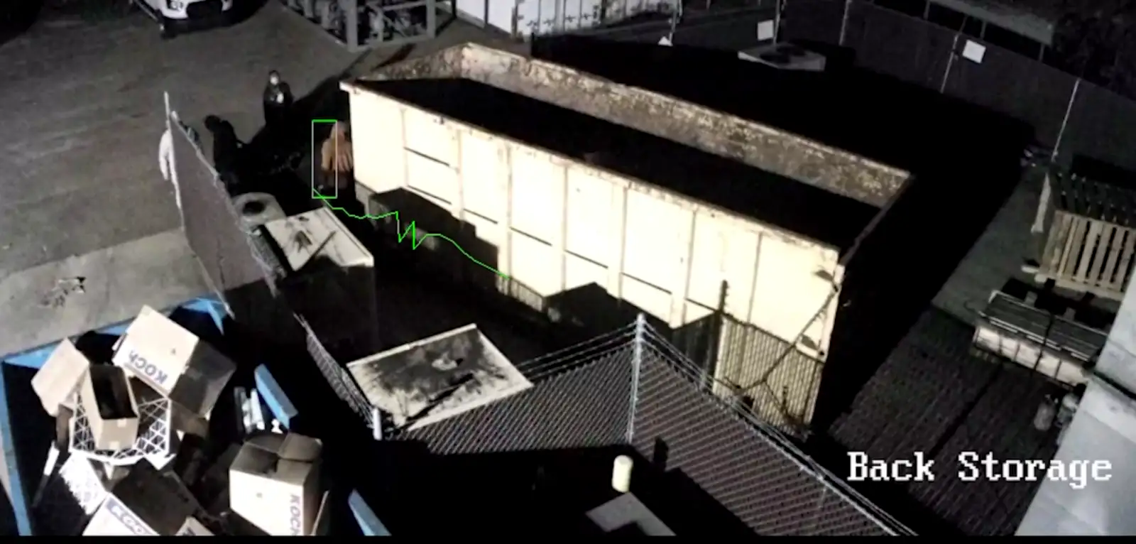 Owen Smart Video camera view of a secured storage yard